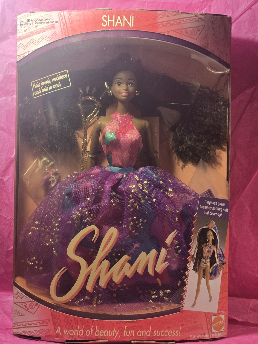 NRFB Vintage 1991 Shani Barbie Doll Mattel #1750 No Necklace Variant